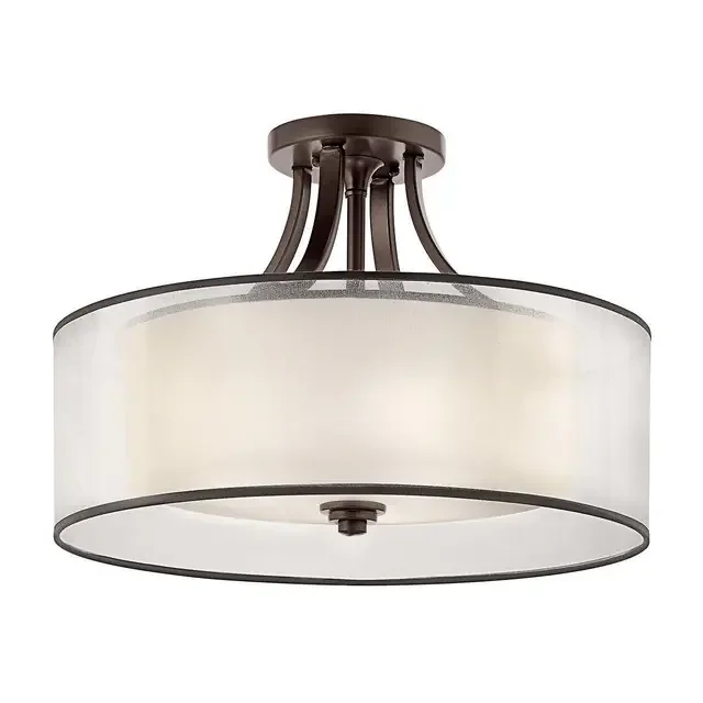Lacey 4 Light Mission Bronze Semi Flush Ceiling Light