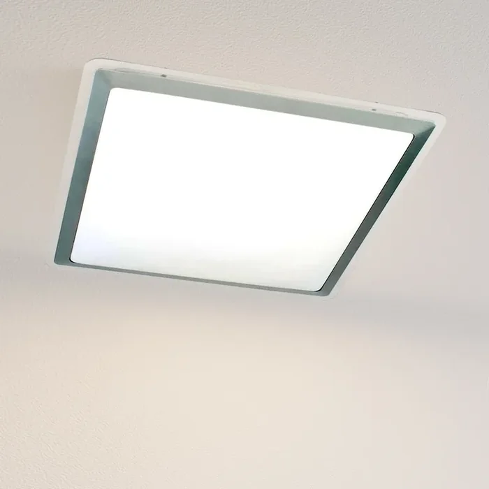 Large Low Profile Square Energy-Saving Acrylic & Steel Ceiling Light