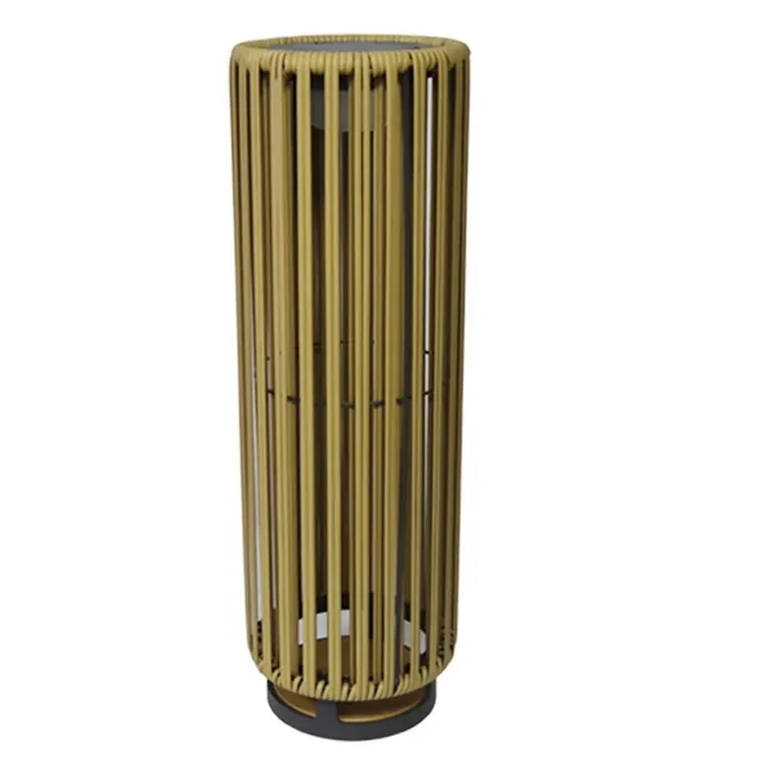 Large Rattan LED Solar Rechargeable Indoor and Outdoor Floor Lamp 65cm