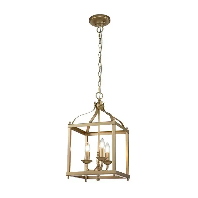 Larkin 3 Light Painted Natural Brass Pendant Light
