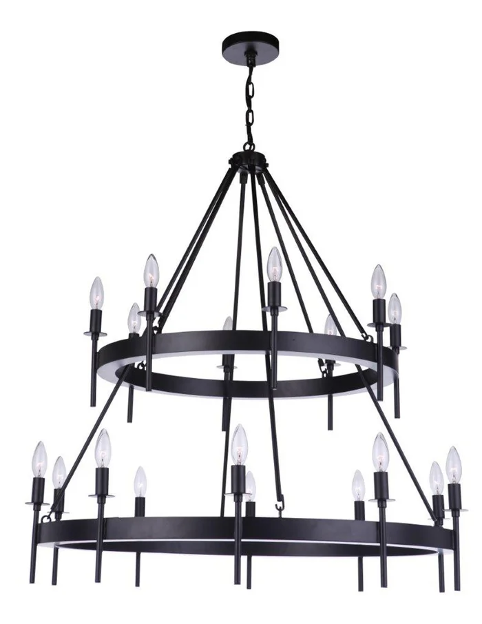 Larrson 18 Light Chandelier in Flat Black (46|54318-FB)