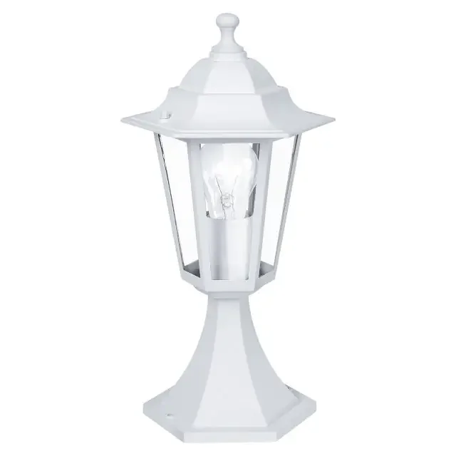 Laterna 5 White with Clear Glass IP44 Post Top Light
