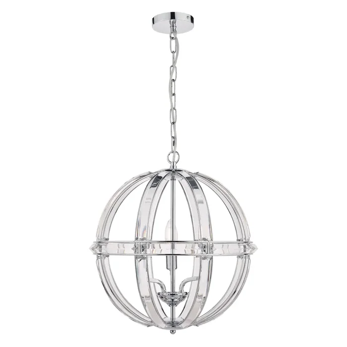 Laura Ashley Aidan 5lt Pendant Glass & Polished Chrome • LA3732577-Q