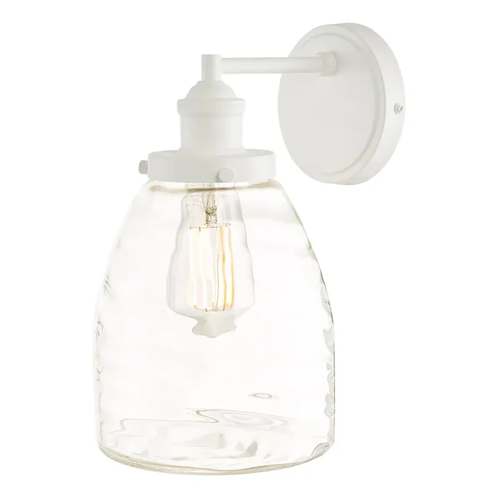 Laura Ashley Ainsworth Outdoor Wall Light Matt Cream Glass IP44 • LA3756190-Q