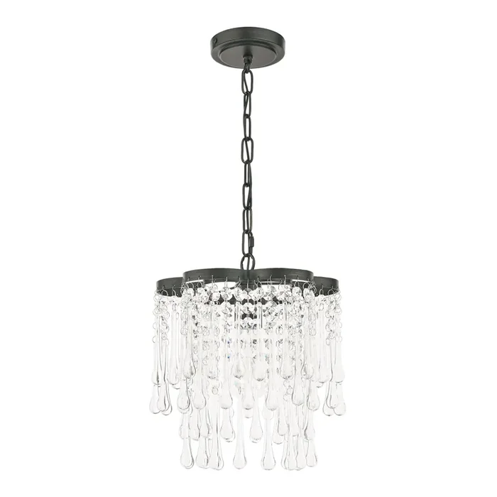 Laura Ashley Broadway Pendant Matt Black Crystal • LA3756146-Q