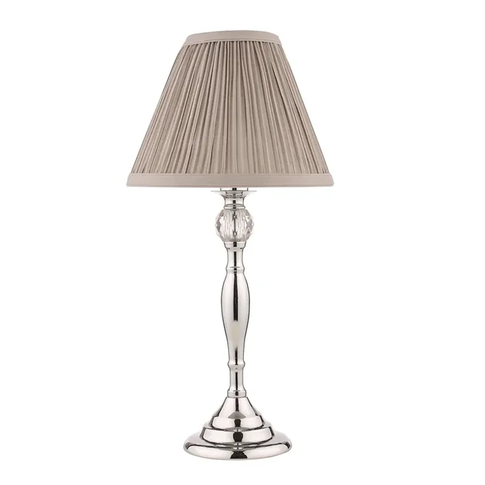 Laura Ashley Ellis Table Lamp Polished Chrome With Grey Shade • LA3724959-Q
