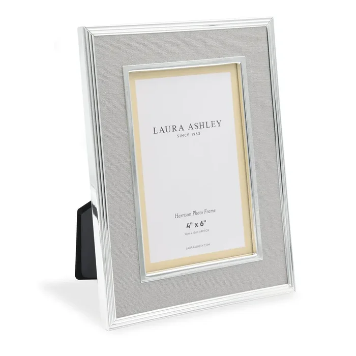 Laura Ashley Harrison Photo Frame Pale Charcoal Linen 4×6″ • LA3660303-Q