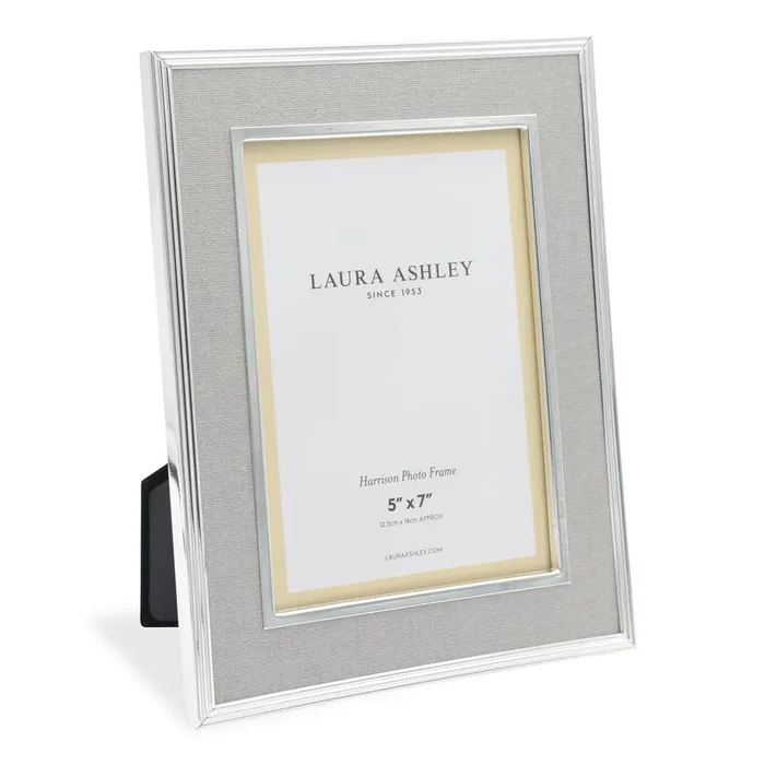 Laura Ashley Harrison Photo Frame Pale Charcoal Linen 5×7″ • LA3733733-Q