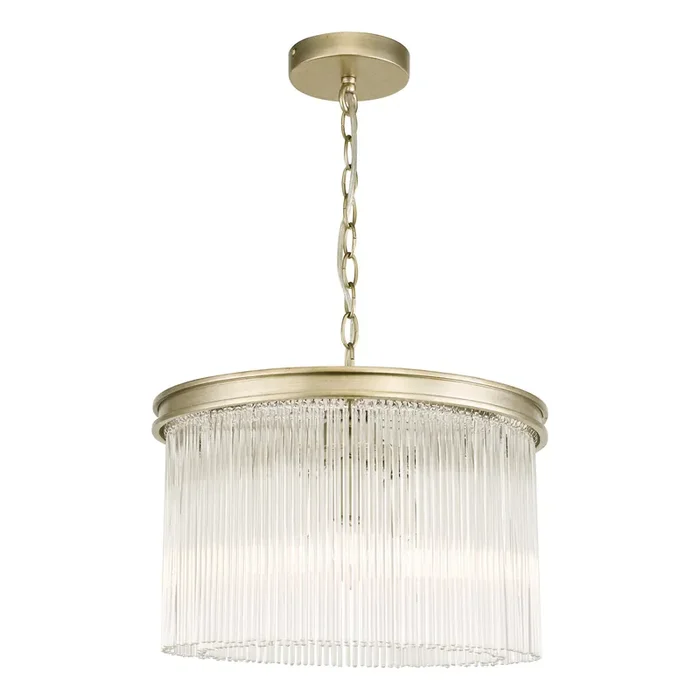Laura Ashley Manon 3lt Pendant Champagne Clear Glass • LA3756161-Q