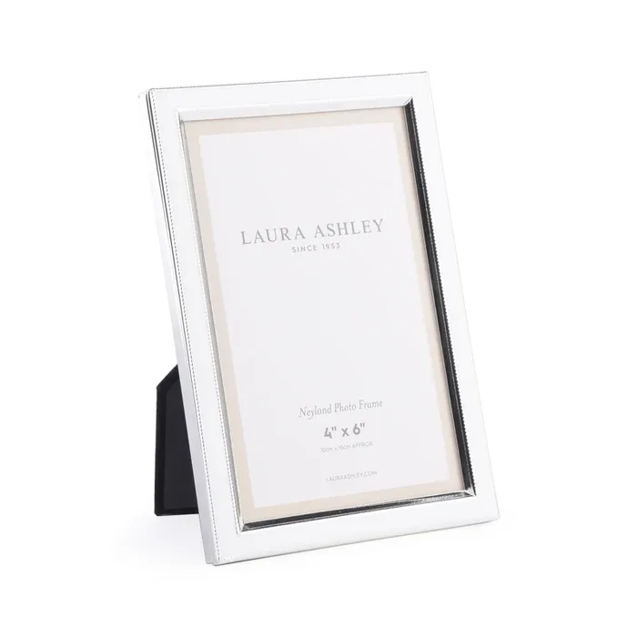 Laura Ashley Neyland Photo Frame Polished Silver 4×6 Inch • LA3756185-Q