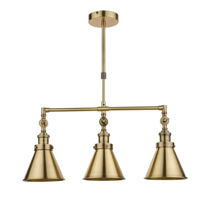 Laura Ashley Rufus 3lt Bar Pendant Antique Brass • LA3756149-Q