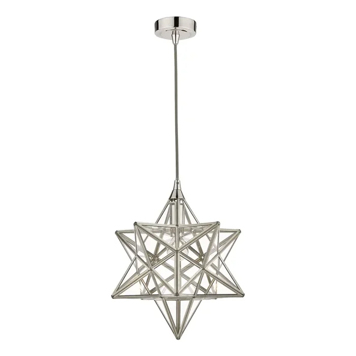 Laura Ashley Small Star Pendant Polished Silver Glass • LA3756059-Q