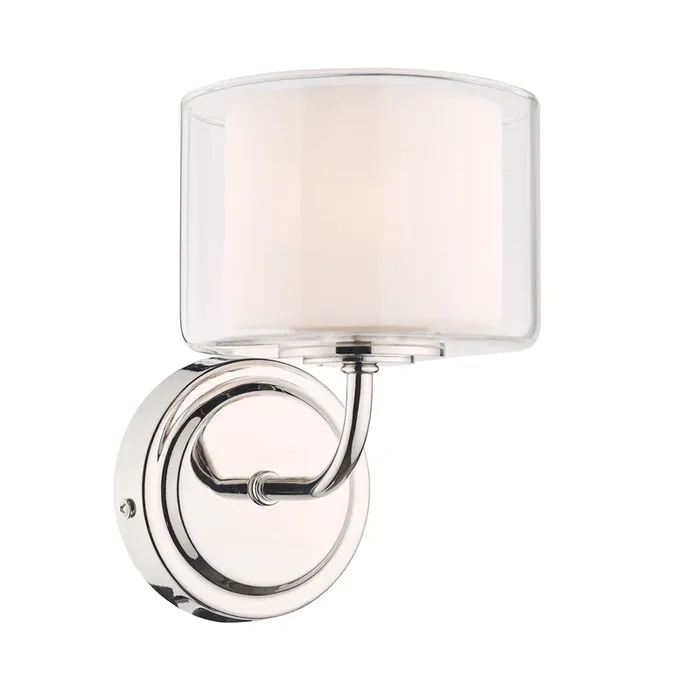 Laura Ashley Southwell Wall Light Polished Nickel & Glass Shade • LA3724955-Q
