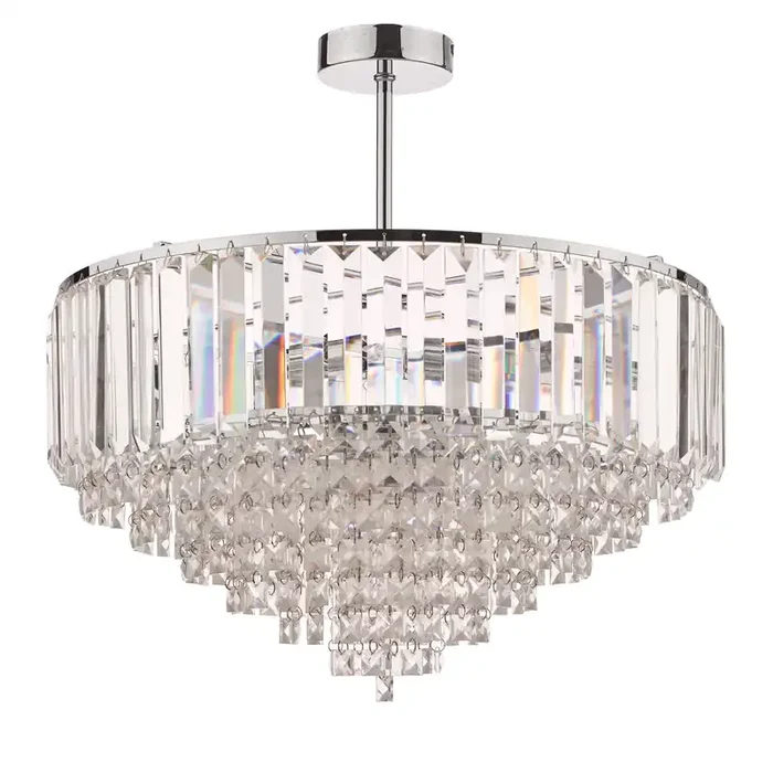 Laura Ashley Vienna 5lt Semi Flush Crystal & Polished Chrome • LA3566049-Q