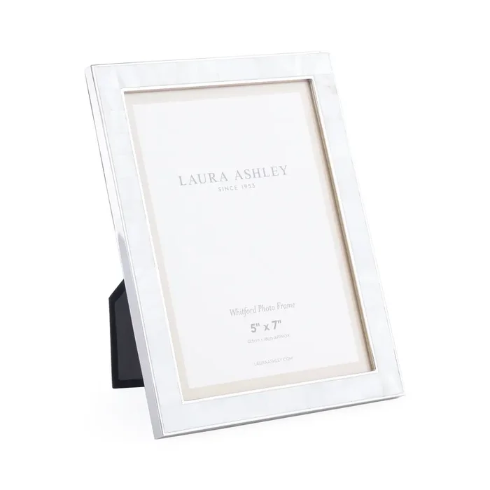 Laura Ashley Whitford Photo Frame Polished Nickel 5×7 Inch • LA3756182-Q