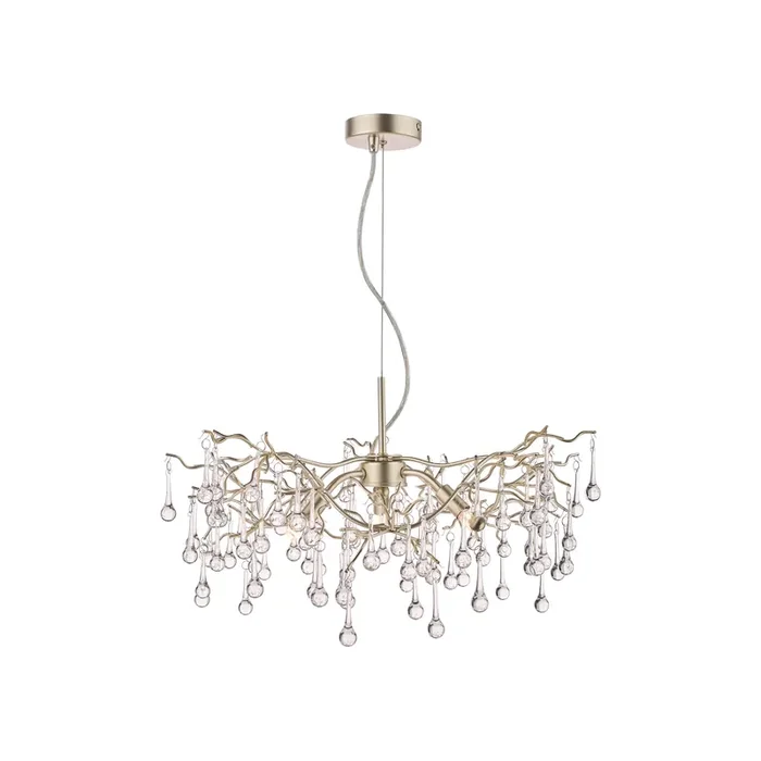 Laura Ashley Willow 3lt Pendant Champagne & Clear Crystal • LA3734644-Q