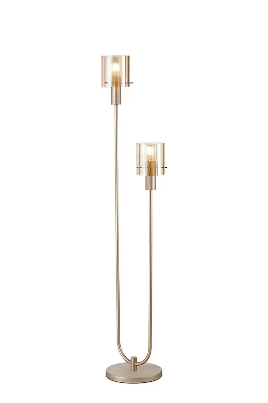 Lavish Ribbed Gold Floor Lamp