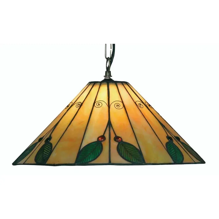 Leaf Tiffany Glass Vintage Pendant Light 42cm