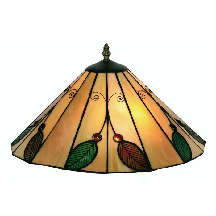 Leaf Tiffany Glass Vintage Up Semi Flush Light 37cm