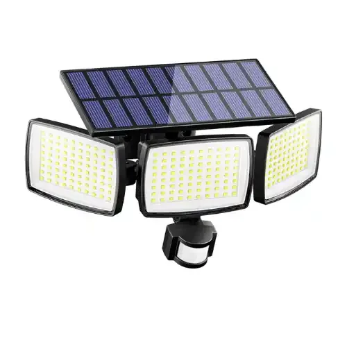 LED 12W 3-Head Motion Sensor Solar Security Light – Outdoor Wall