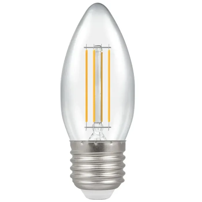 LED 4.2W (40W) Dimmable Candle Lamp ES E27 Clear Filament 470lm 2700k Warm White