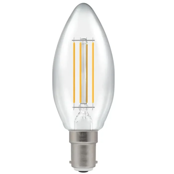 LED 4.2W (40W) Dimmable Candle Lamp SBC B15 Clear Filament 470lm 2700k Warm White