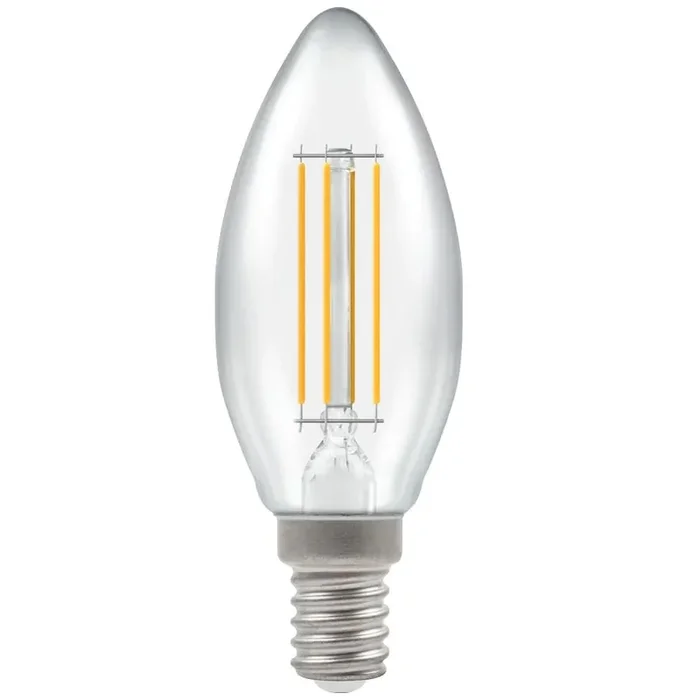 LED 4.2W (40W) Dimmable Candle Lamp SES E14 Clear Filament 470lm 2700k Warm White