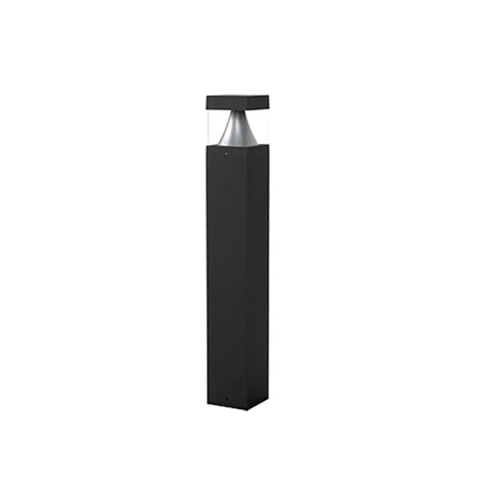LED 42″ Flat Top Square Bollard, 1496 Lumens, Wattage and CCT Selectable, 120-277V, Cone Reflector, Clear Lens, Black or Brown Finish