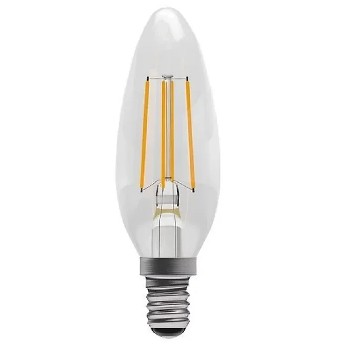 LED 4W (40W) Candle Lamp SES E14 Clear Filament 470lm 2700k Warm White