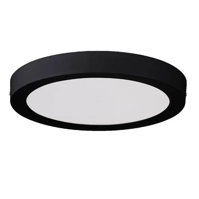 LED Black Round Flush Indoor Ceiling Light Cool White 300mm