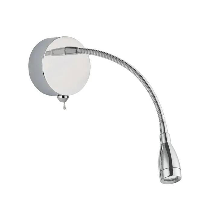 LED Chrome Modern Flexible Switched Reading Wall Light