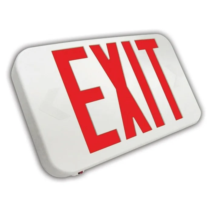 LED Compact Thermoplastic Exit Sign – 90 Min. Emergency Runtime – 120/277V