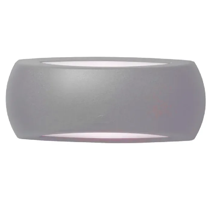 LED Grey Outdoor Modern Oval Up & Down Wall Light 30cm Coastal IP66