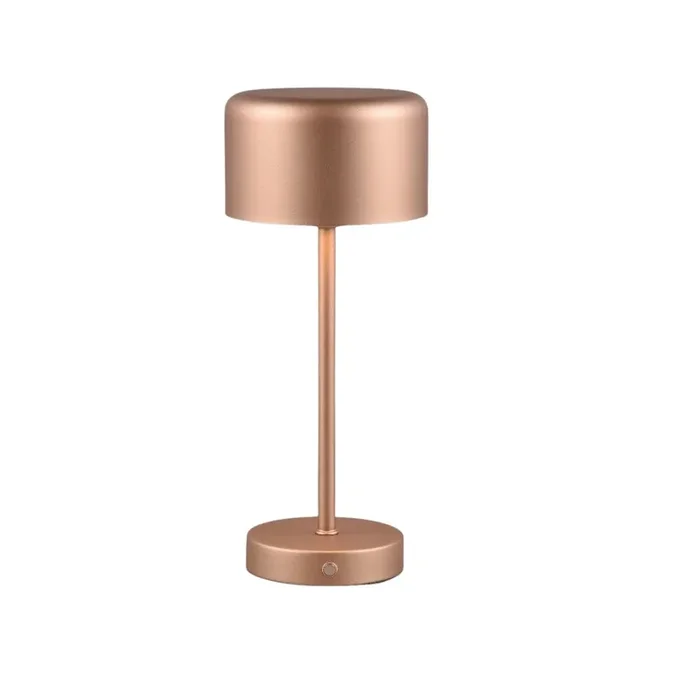 LED Matt Copper Stem USB Rechargeable Touch Table Lamp 30cm
