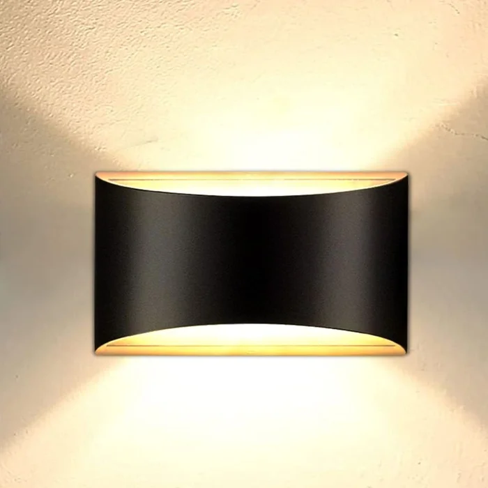 LED Modern Curve Wall Light – Indoor or Outdoor – 12W – 700 Lumens – Color Tunable – Black Finish – LumeGen