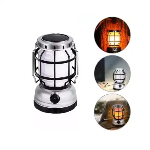 LED Portable Solar Camping Lantern Light – USB Rechargeable, Waterproof