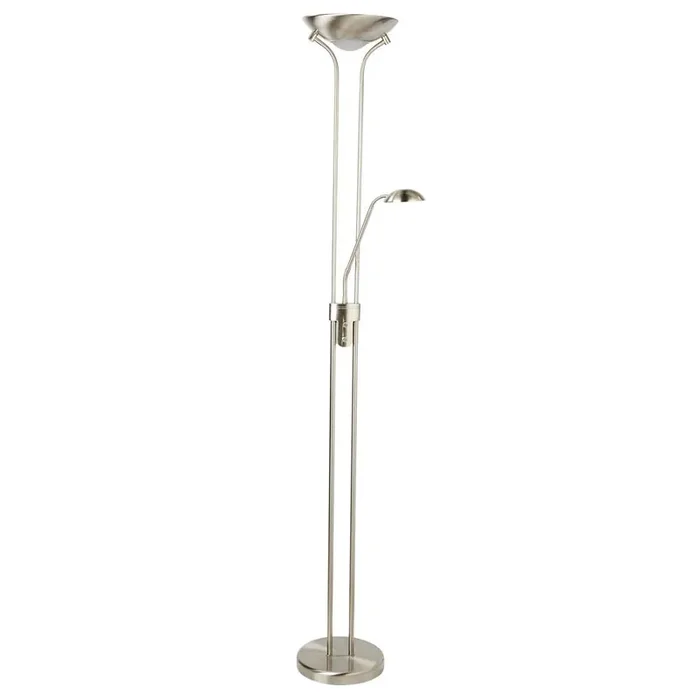 LED Satin Silver Modern Mother & Child Floor Lamp