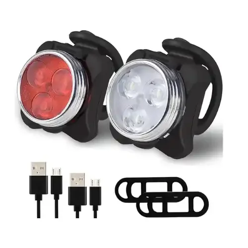 LED USB Rechargeable Bike Light Set – Waterproof Front – UK