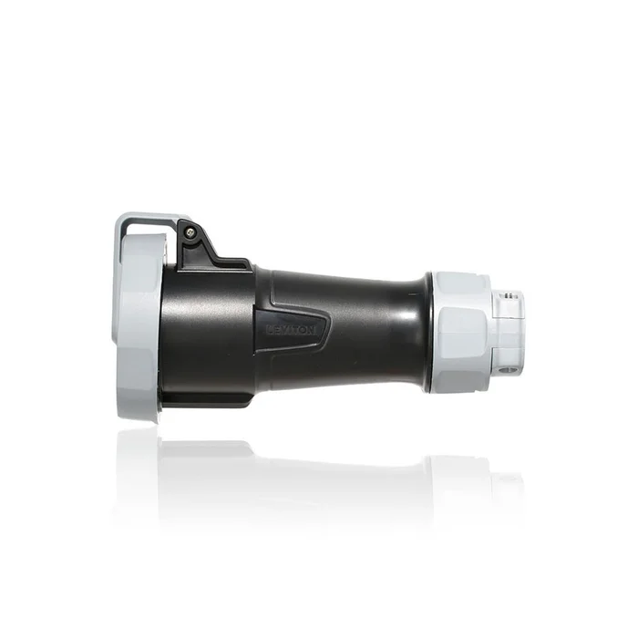 Leviton 420C5WLEV Pin & Sleeve Industrial Grade Connector, 20 Amp, 600 Volt 3-Phase, 3-Pole, 4-Wire, Watertight, Black
