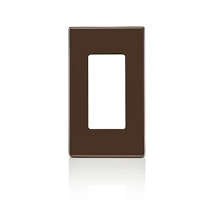 Leviton 80301-S0 Decora Plus 1-Gang Screwless Wallplate, Brown