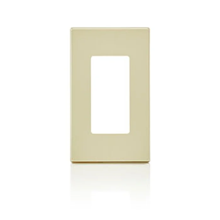Leviton 80301-SI Decora Plus 1-Gang Screwless Wallplate, Ivory