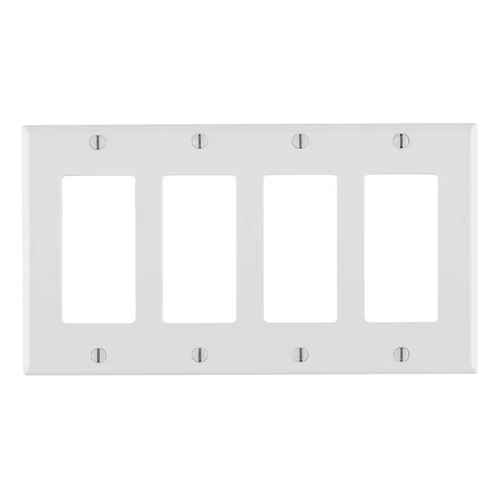 Leviton 80412 Decora 4-Gang Wallplate, Standard Size, Brown