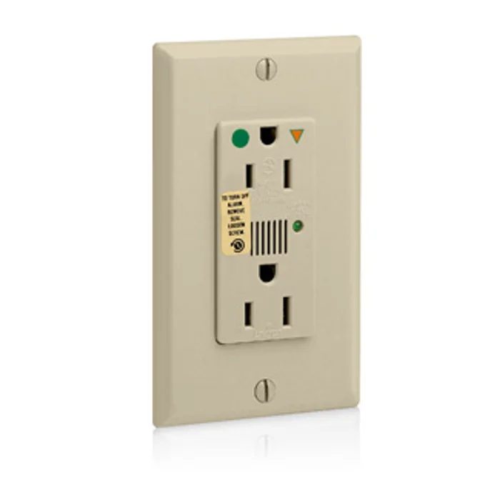 Leviton 8280-IGI Decora Plus Surge Protective Isolated Ground Duplex Receptacle, Hopsital Grade, 15A, 125V, Self Grounding, Ivory