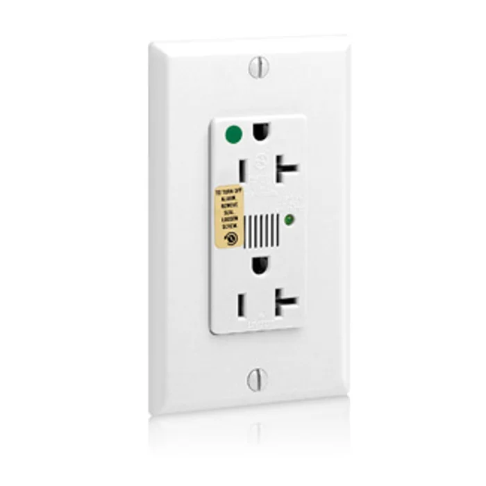 Leviton 8380-W Decora Plus Surge Protective Duplex Receptacle, Hopsital Grade, 20A, 125V, Self Grounding, White