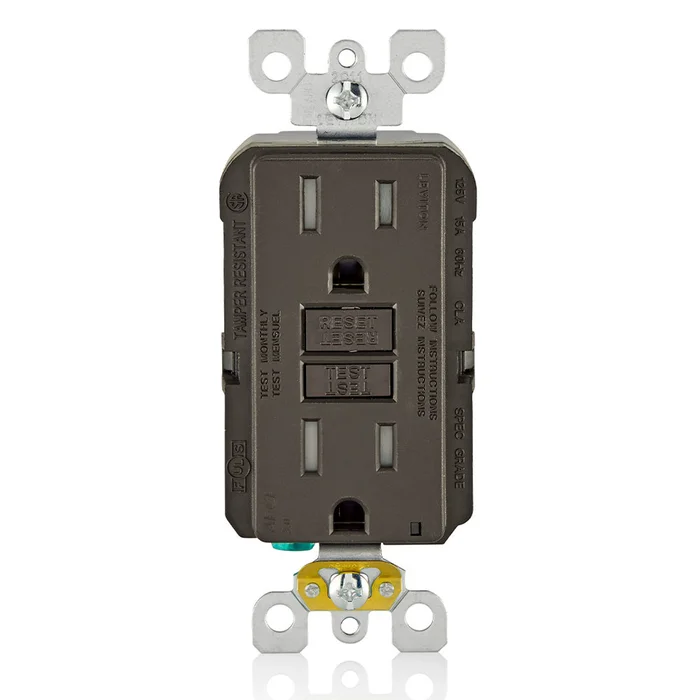 Leviton AFTR1 15A Smartlock Pro AFCI Receptacle, Tamper Resistant, 125V, Brown