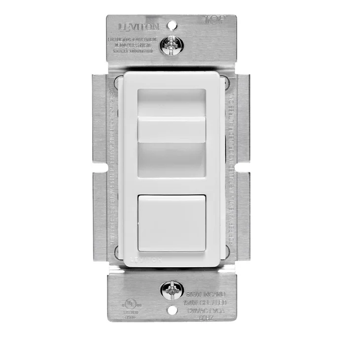Leviton IPX10-10Z IllumaTech Preset Slide Dimmer, Single Pole/3-Way, 120VAC, 1000VA Fluorescent, Mark 10 Powerline Ballast