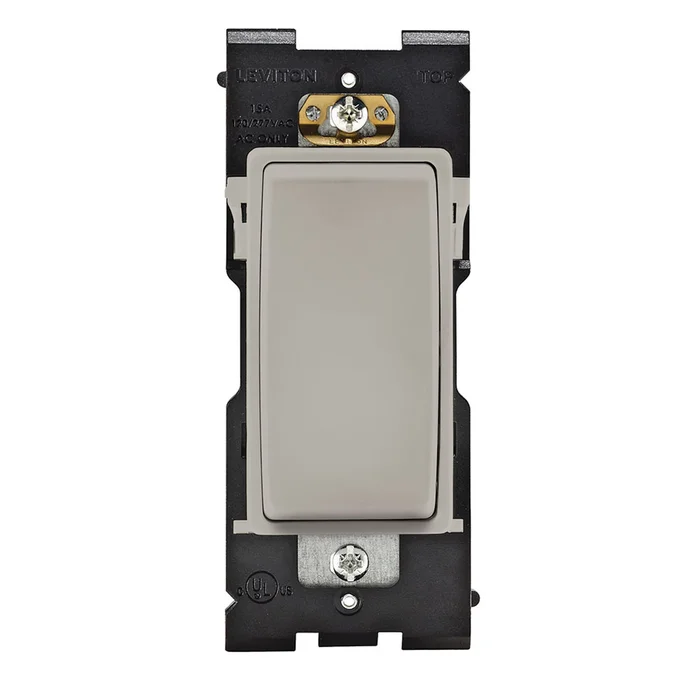Leviton RE151-WS Switch for Single Pole Applications, 15A, 120/277VAC, Wood Smoke