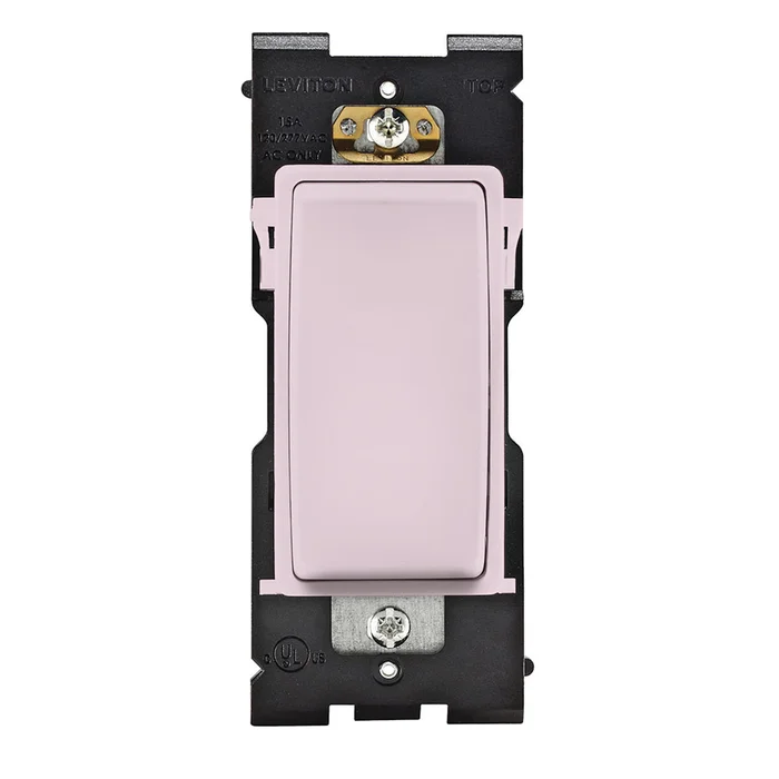 Leviton RE154-FP Switch for 4-Way Applications, 15A, 120/277VAC, Fresh Pink Lemonade