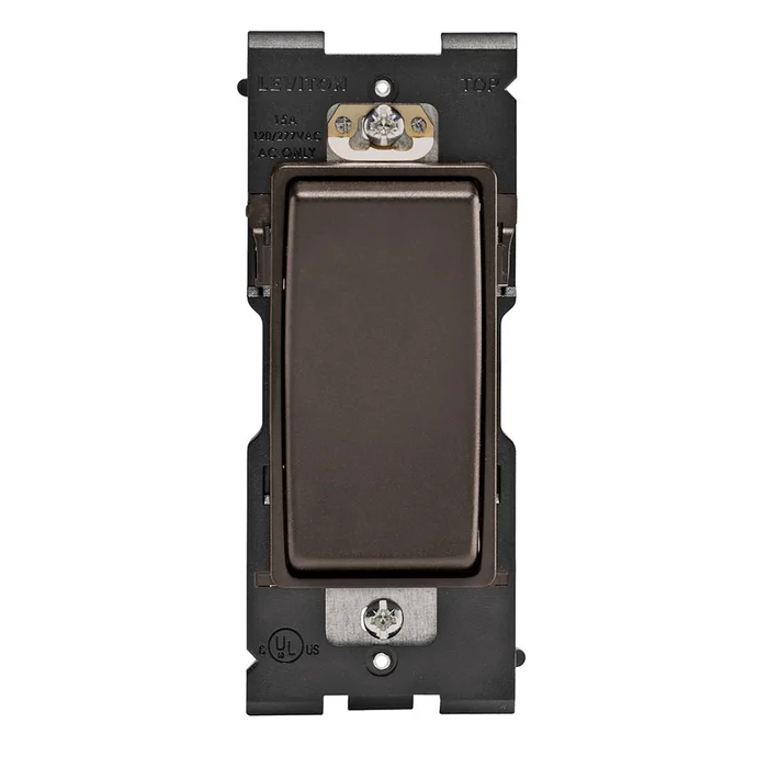Leviton RE154-WB Switch for 4-Way Applications, 15A, 120/277VAC, Walnut Bark