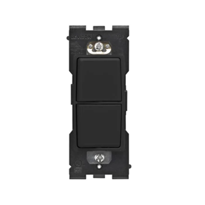 Leviton RE634-OB Combination Switch for Single Pole Applications, 15A, 120/277VAC, Onyx Black